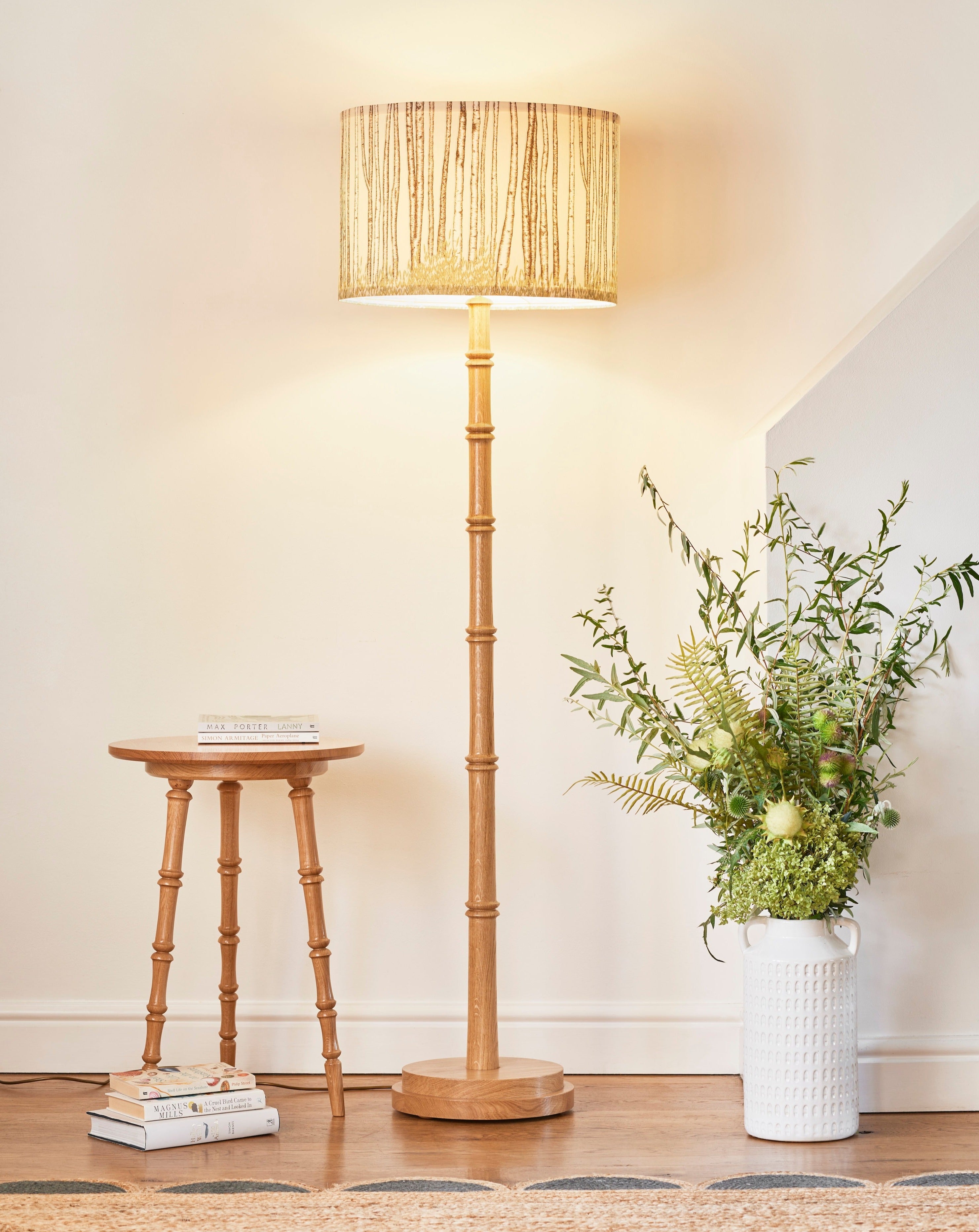 Bamboo Style Oak Standard Lamp Base (Collection Only)