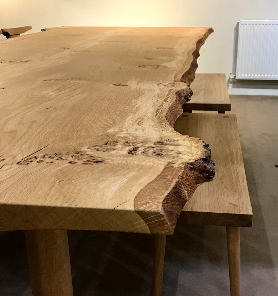 Solid Oak Waney Edge Dining Table 3 Mts Royal Oak Furniture Company