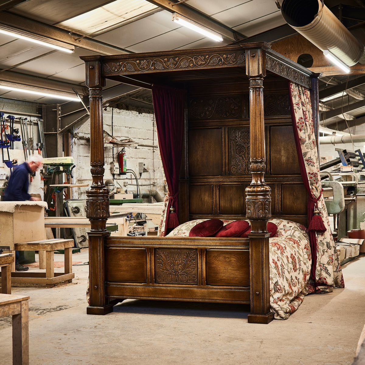 Balmoral Bespoke Carved Four Poster Bed Royal Oak Furniture Company