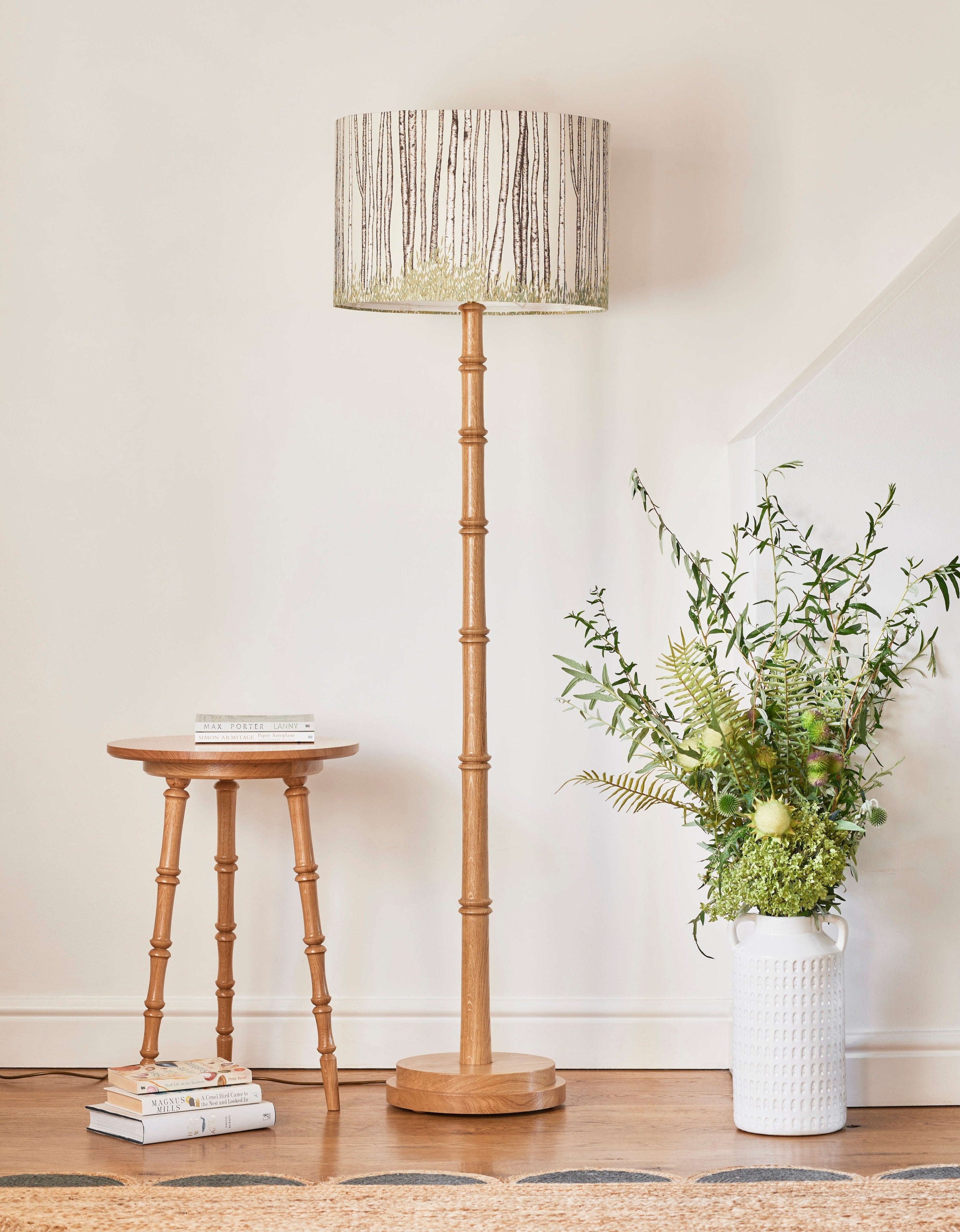 Bamboo Style Oak Standard Lamp Base (Collection Only)