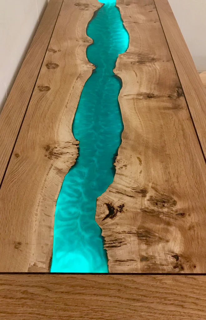 English Oak and Resin Wharfe Table