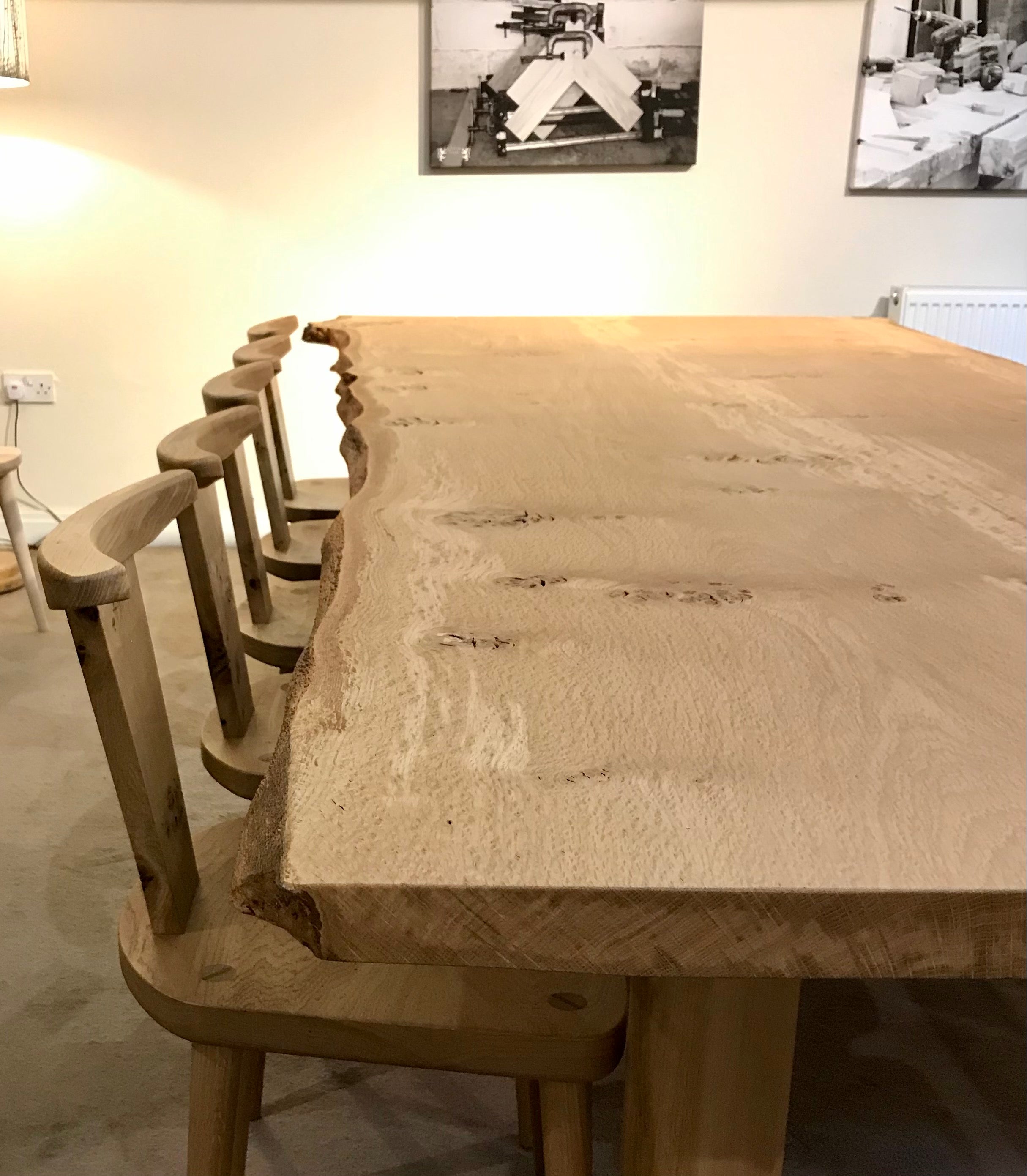 Solid Oak Waney Edge Dining Table - 3 Mts
