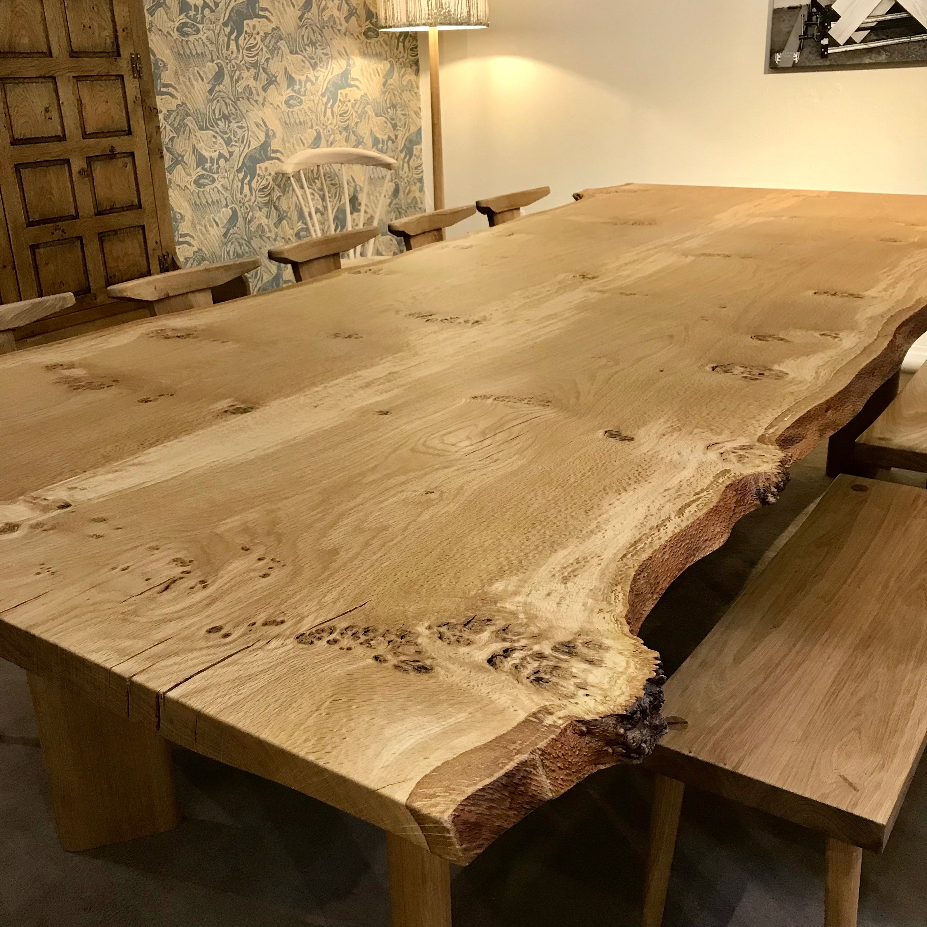 Solid Oak Waney Edge Dining Table - 3 Mts