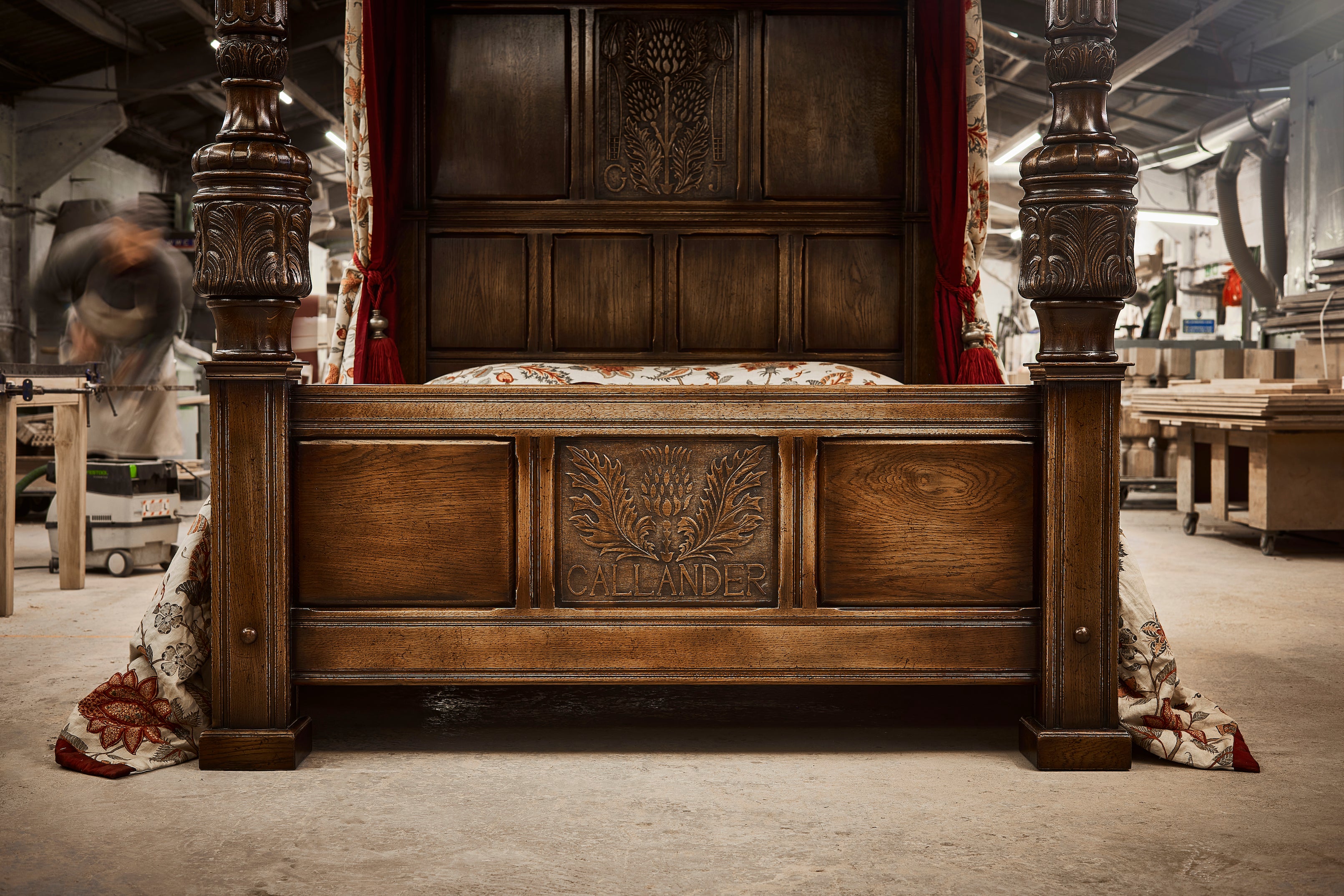 Balmoral Bespoke Carved Four Poster Bed – Royal Oak Furniture Company