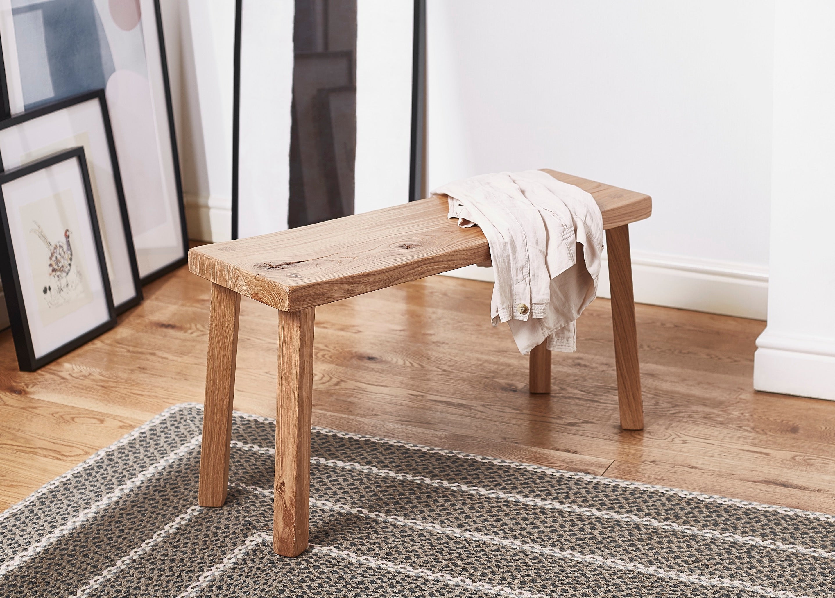 Wooden discount bench stool