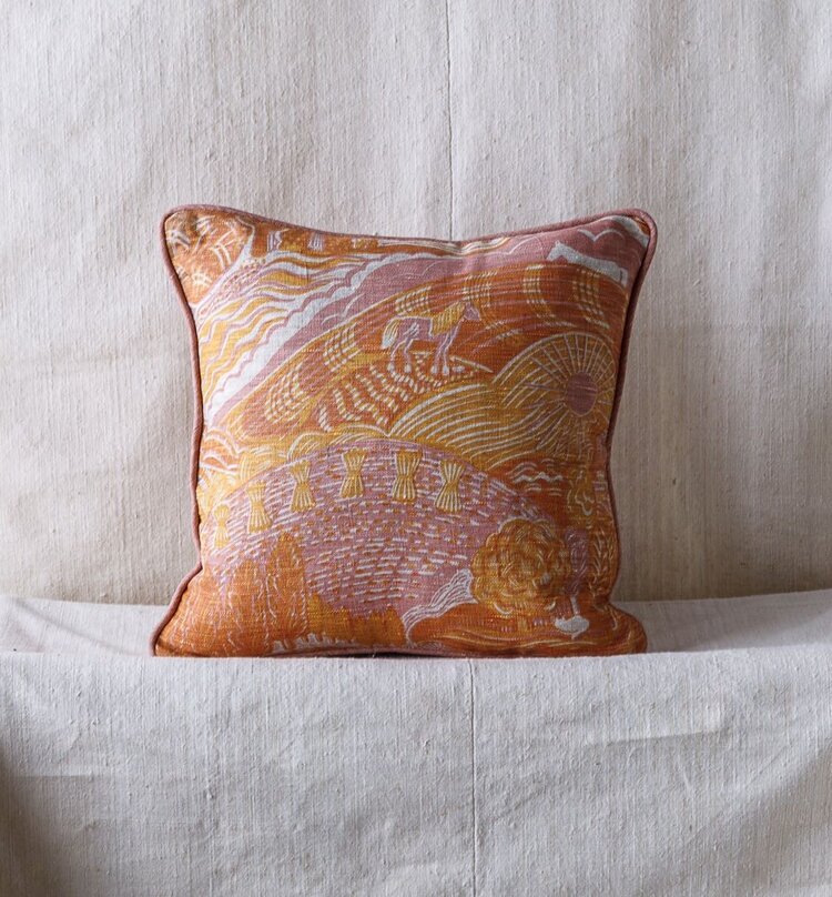 Linen Screen Printed Cushion - Several colours available