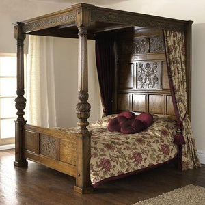 Barrow oak king poster bed deals