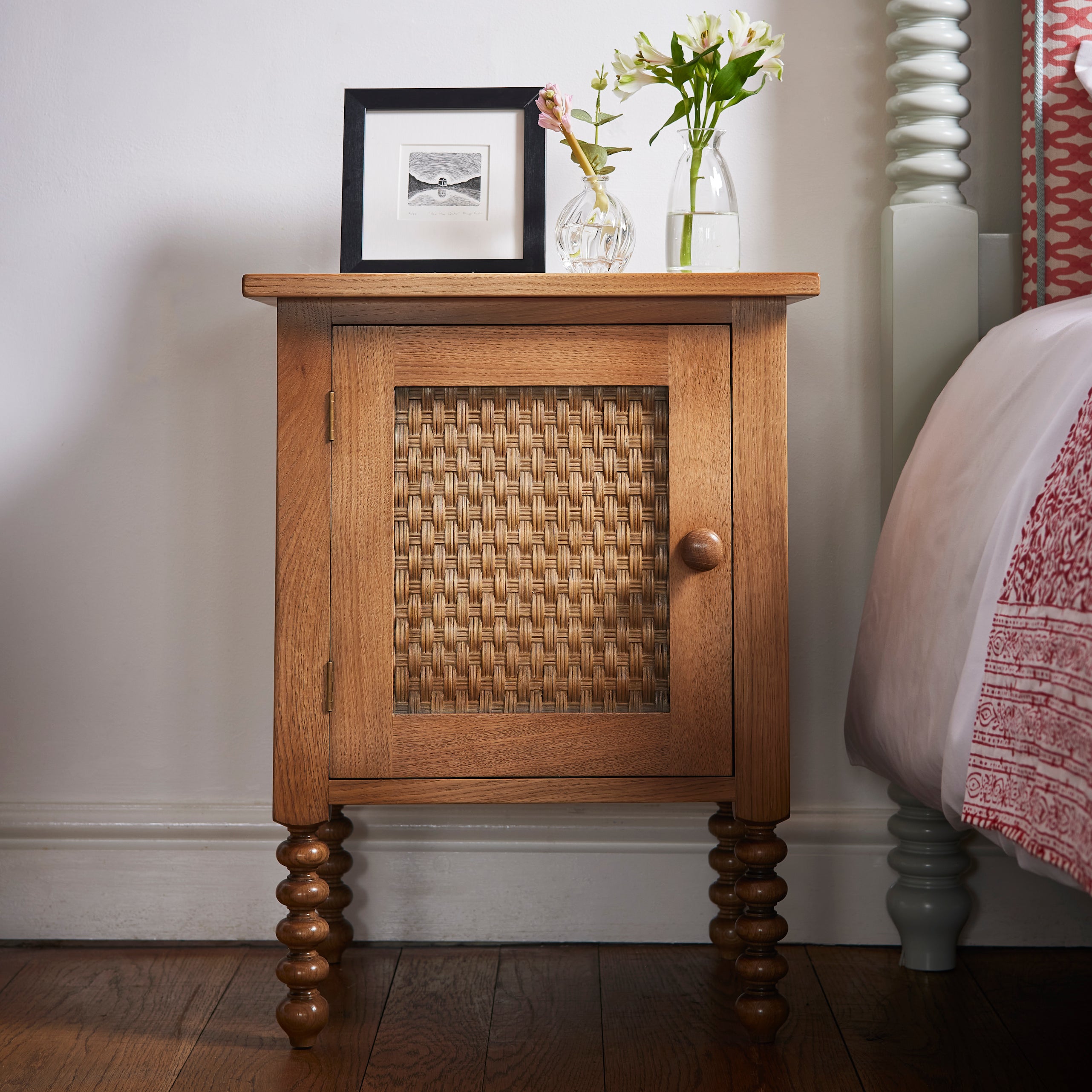 Cane shop bedside cabinet