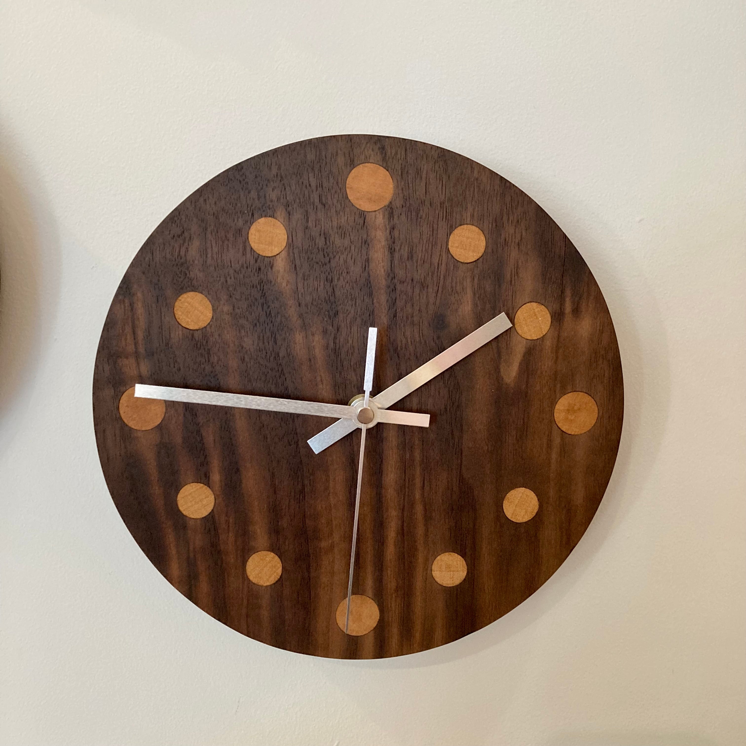 Wall Clock - Walnut and Oak