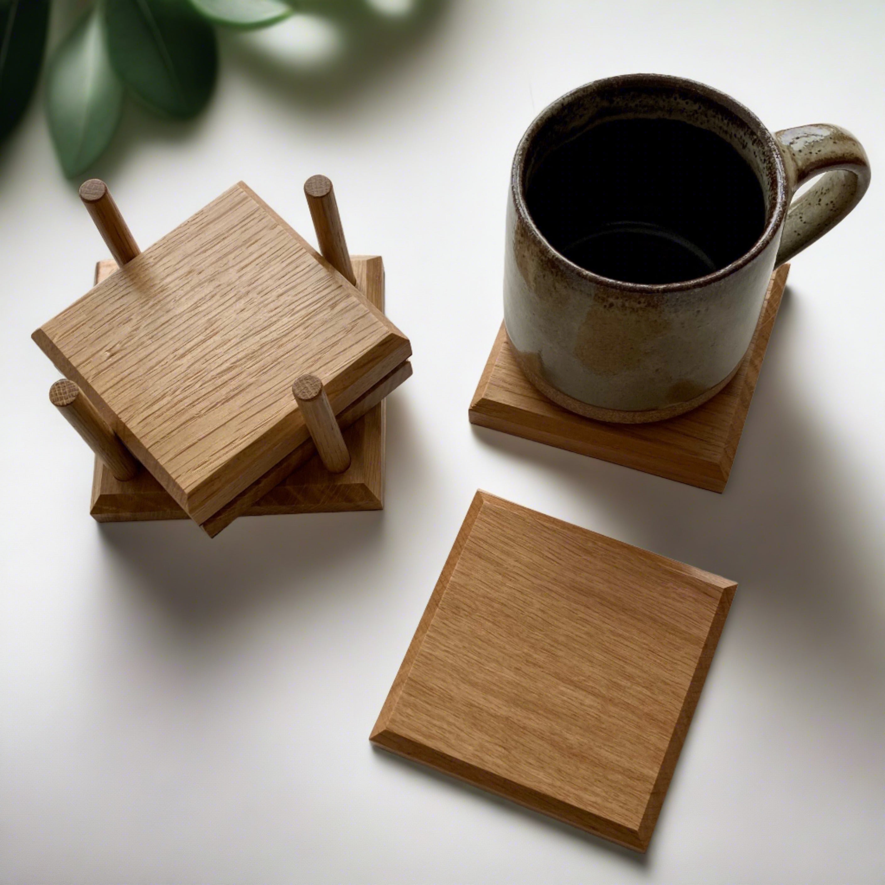 Oak Coaster Set