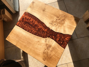 English Oak and Resin River Coffee Table - Copper
