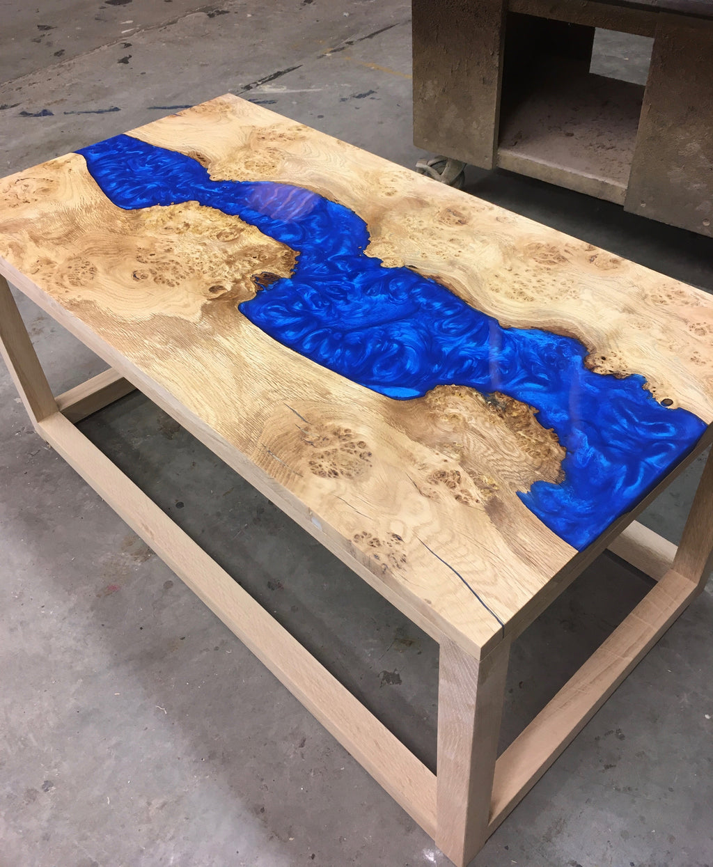 English Oak and Resin Wharfe Table