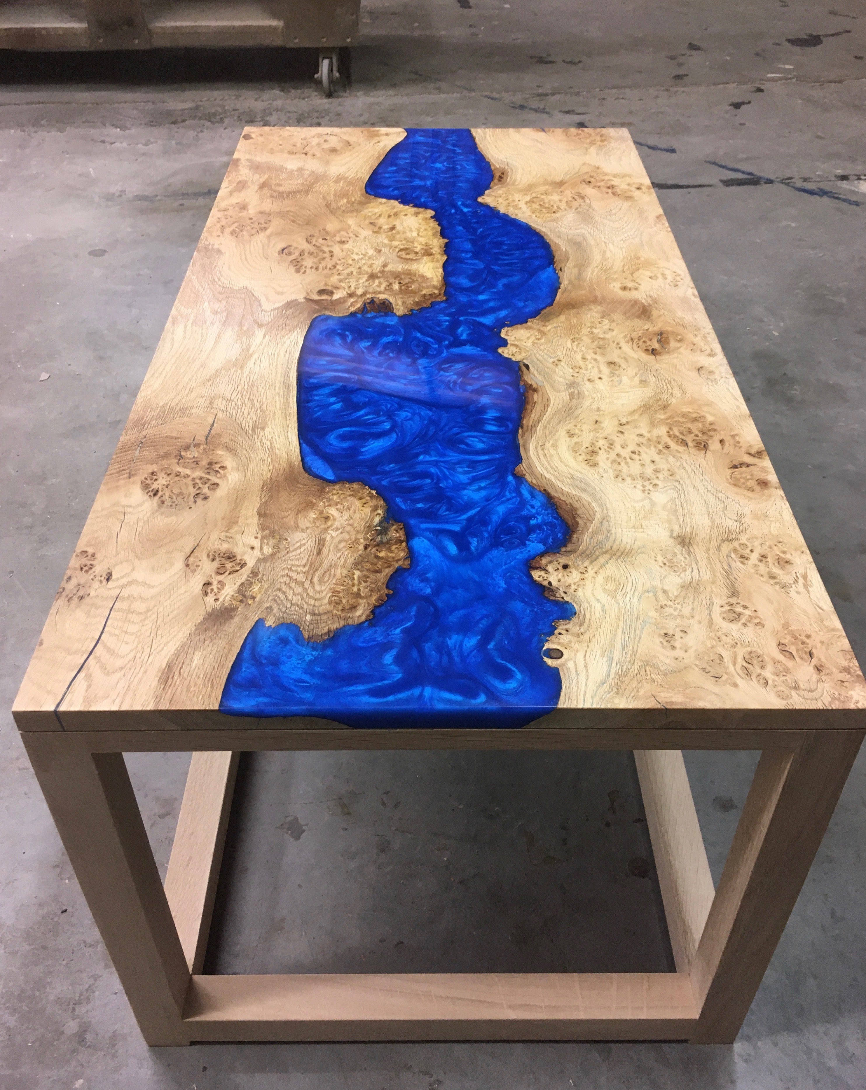 English Oak and Resin Wharfe Table