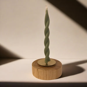 Oak and Brass Candle Spike