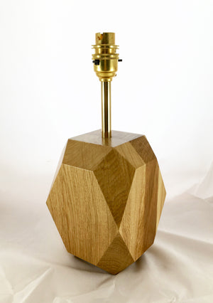 Geometric Oak Lamp Base