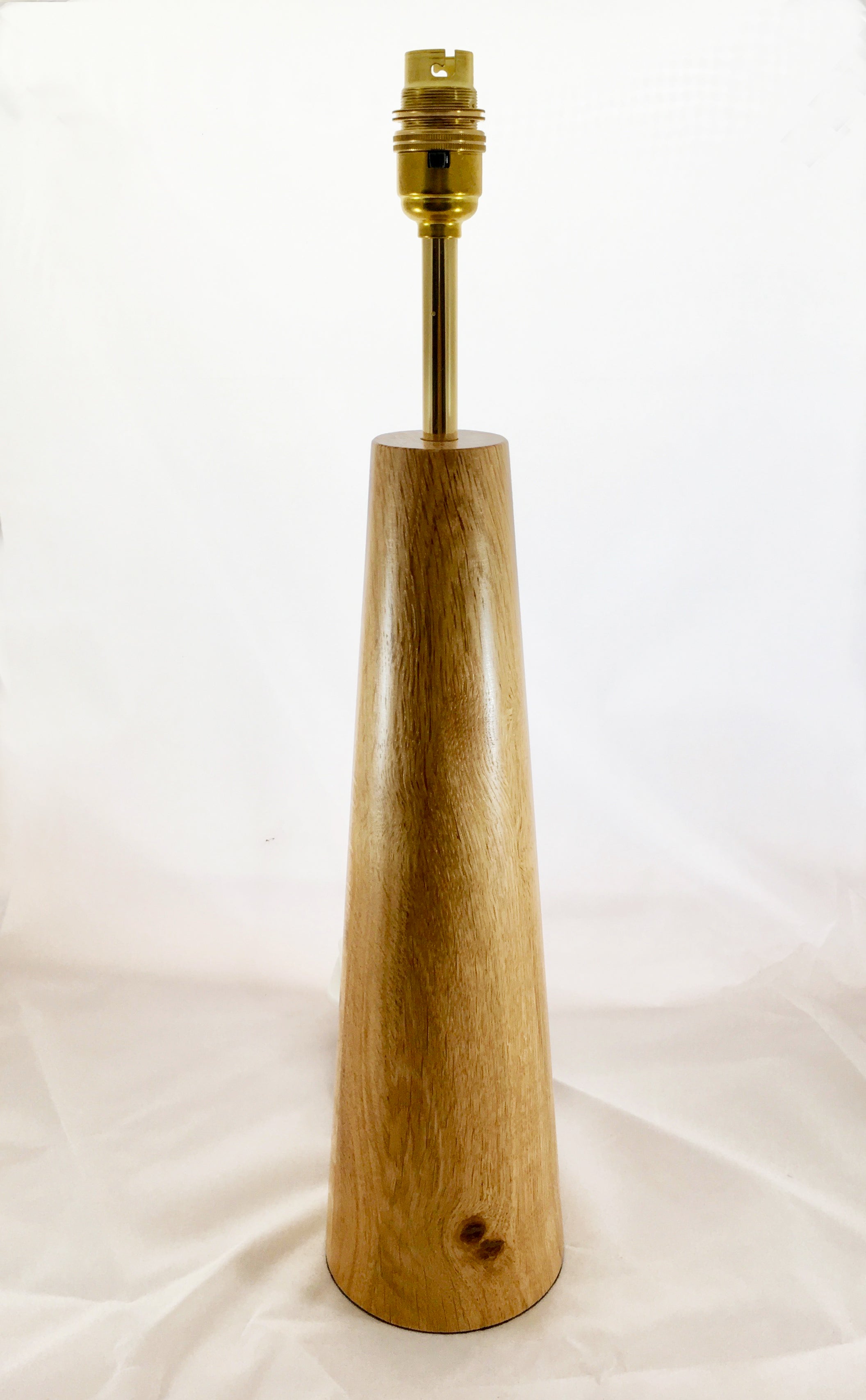 Tapered English Oak Lamp Base