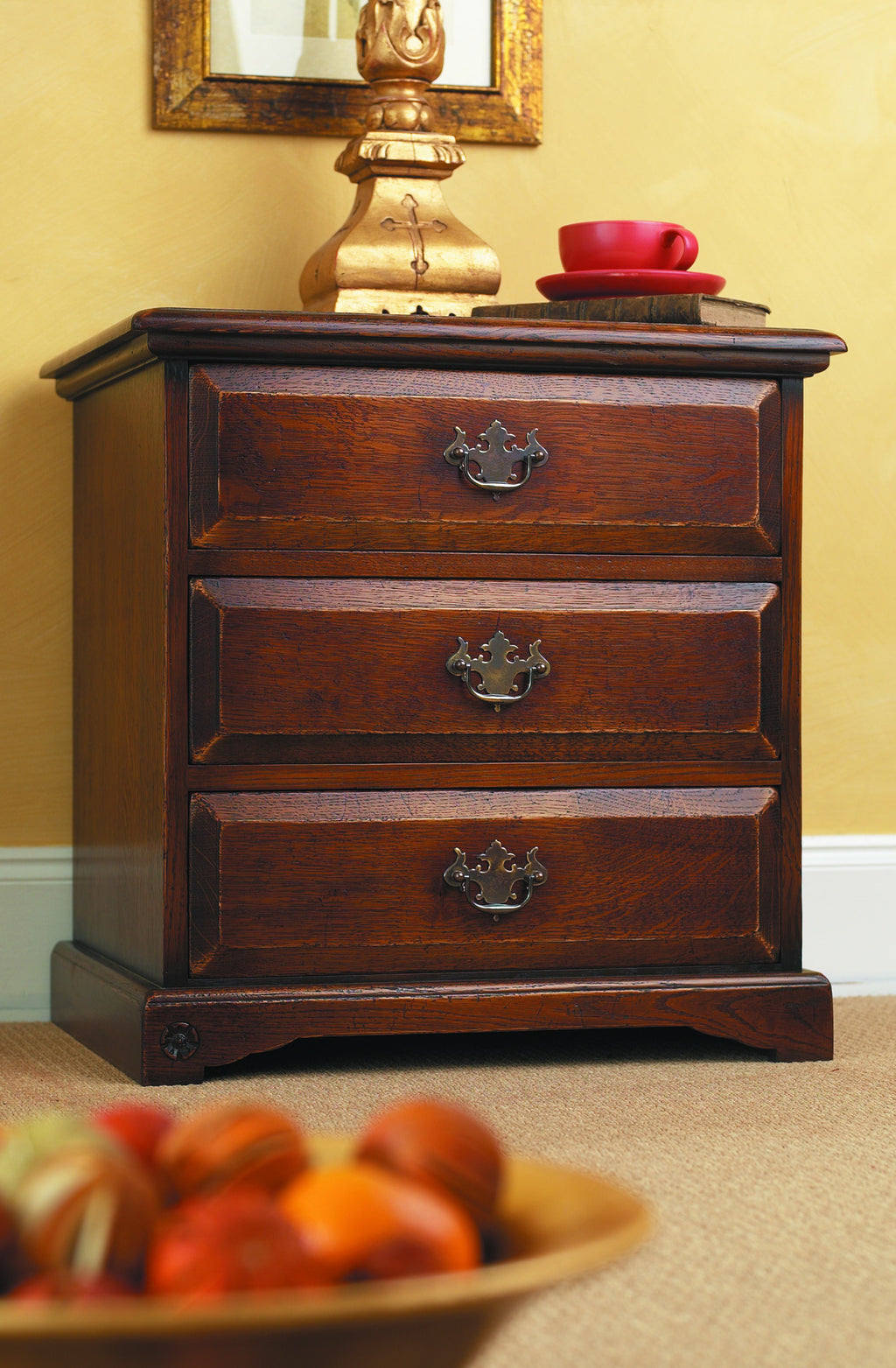 Balmoral Three Drawer Bedside Cabinet